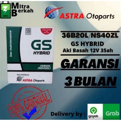 Jual AKI BASAH MOBIL HONDA JAZZ NS40ZL GS HYBRID Shopee Indonesia