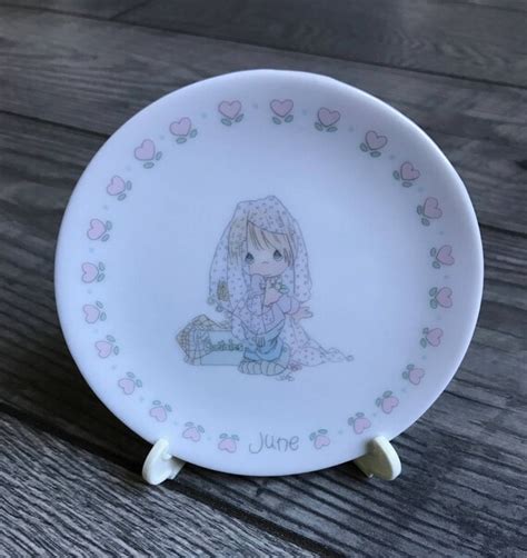 Vintage Precious Moment June Plate Birthday Figurine Etsy