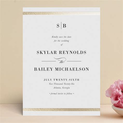 Classic Monogram Foil Pressed Save The Date Cards By Stacey Meacham Minted