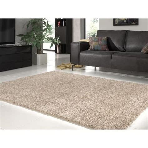 TRENDY Tapis de salon Shaggy en polypropylène 160 x 230 cm Beige