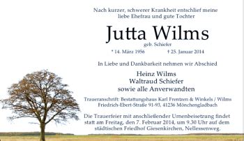 Alle Traueranzeigen für Jutta Wilms trauer rp online de