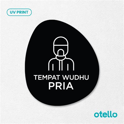 Jual Tempat Wudhu Pria Sign Board Akrilik Tempel Dinding Papan Acrylic