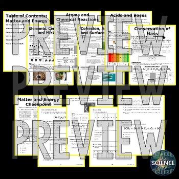 Science Review Booklet Matter And Energy Th Grade New Teks