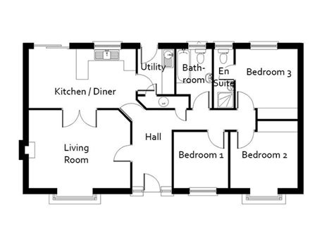 Bedroom Bungalow Floor Plans Uk Three Bedroom Bungalow Plan November