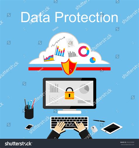 Data Protection Illustration Flat Design Illustration Concepts For