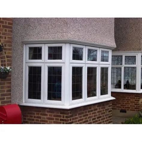 White Hinged UPVC RIGHT ANGLE BAY WINDOW CASEMENT OPENABLE AND TOP HUNG