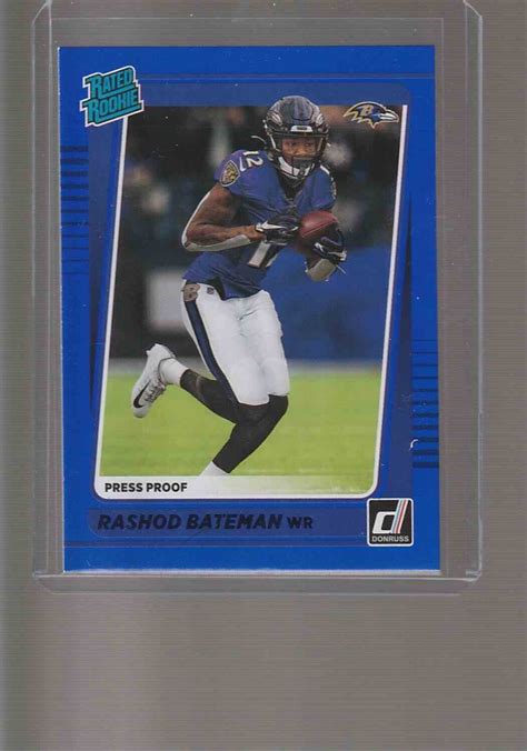 Panini Donruss Rated Rookie Rashod Bateman Rc Press Proof Blue