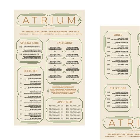 Designs Upscale Bar And Grill Menu Design Menu Contest