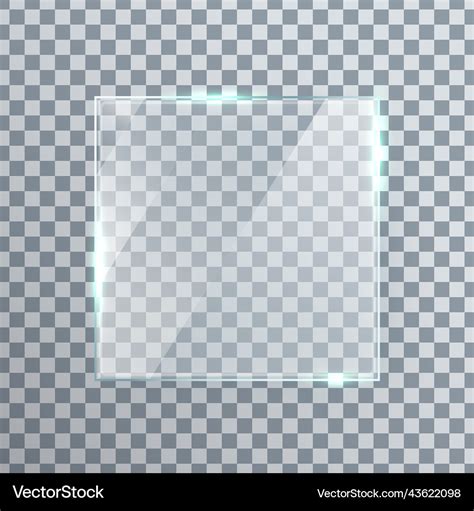 Square Glass Texture Bright Mirror Panel Glossy Vector Image