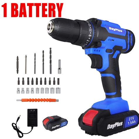 Dayplus Cordless Drill Set Electric Screwdriver Power Driver Kit 21V Li