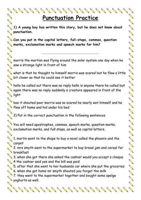 Grammar And Punctuation Practice Worksheets Free Printable P