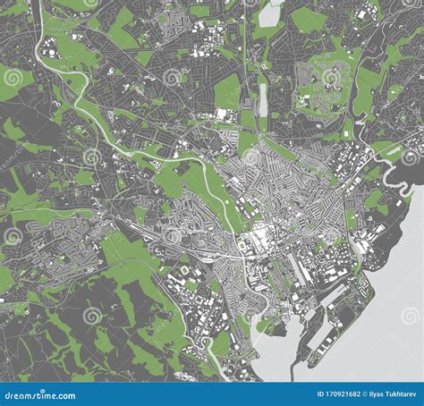 Map of the City of Cardiff, South Glamorgan, Wales ,UK Stock