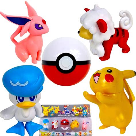 POKEMON ZESTAW FIGUREK 5w1 POKEBALL KULA FIGURKI FIGURKA 4 SZTUKI