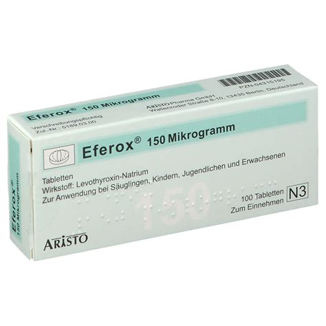 Eferox® 150 µg 100 St mit dem E-Rezept kaufen - Shop Apotheke
