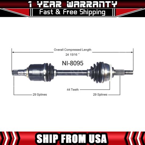 Front Left Driver CV Axle CV Joint For 2000 2001 2002 2003 04 Nissan