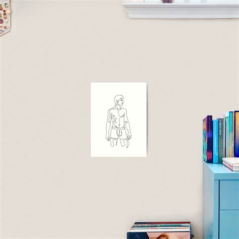 Shawn One Line Art Naked Man Line Art Printable Wall Art Art Print Nude Line Art Man