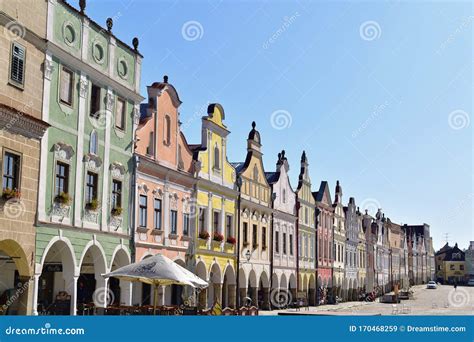 Czech Baroque Town With Colorful Historic House Stock Image Image Of