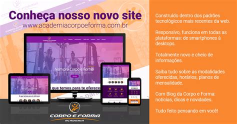 Lançamento do novo website Academia Corpo e Forma