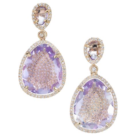 Victorian Diamond Rose Gold Dangle Earrings At Stdibs