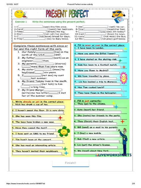 Present Perfect Review Activity 1 Pdf