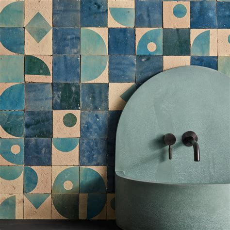 Moroccan Blue Jean Patterned Zellige Tile Otto Tiles Design