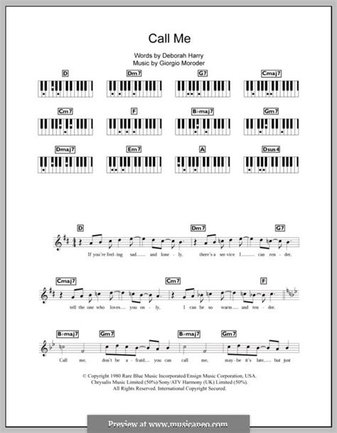 Call Me Blondie By D Harry G Moroder Sheet Music On Musicaneo