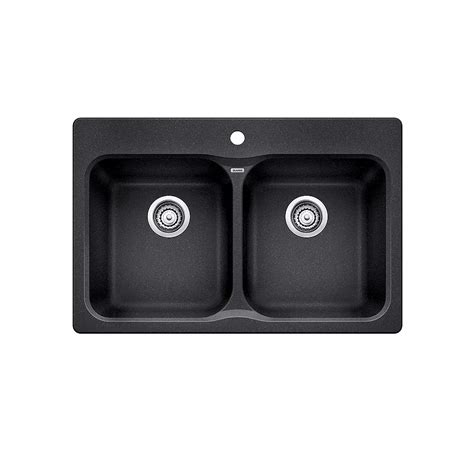 Blanco Vision 210 Equal Double Bowl Drop In Kitchen Sink Silgranit