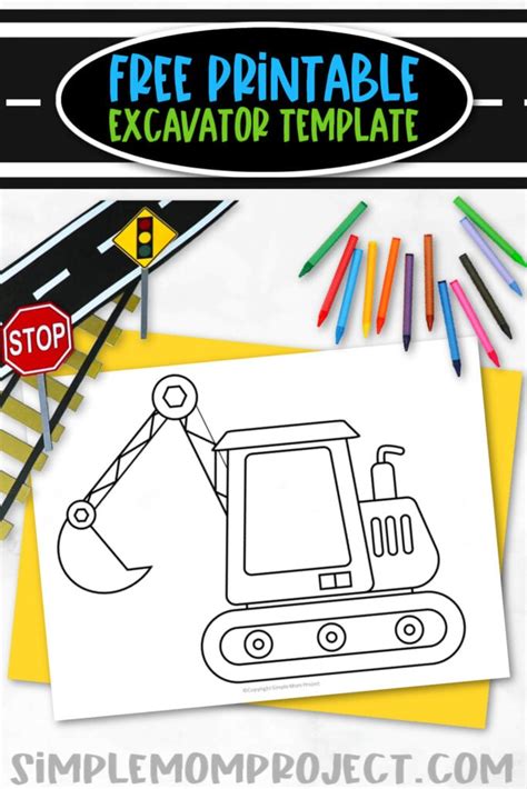 Free Printable Excavator Template – Simple Mom Project