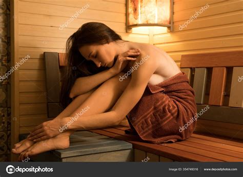 Sexy Nude Brunette In Sauna Full Length View Stock Photo By Wisky 354749316