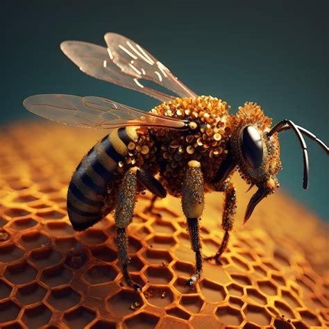 Una abeja se sienta en un panal con la palabra abeja. | Foto Premium