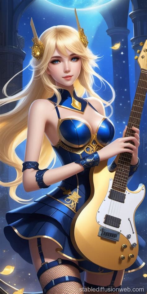 Anime Girl Playing Guitar Prompts Stable Diffusion Online