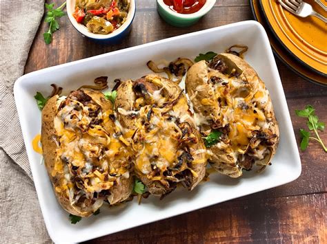 Philly Cheesesteak Loaded Baked Potatoes