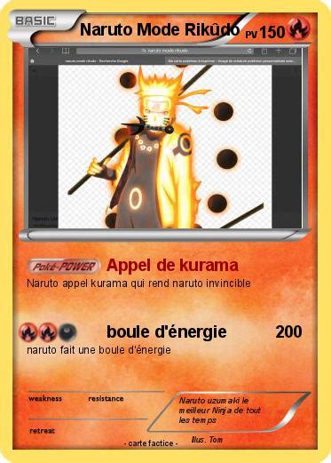 Pok Mon Naruto Mode Rikudo Appel De Kurama Ma Carte Pok Mon