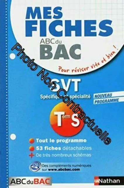 MES FICHES ABC BAC SVT TERM S SPECIFIQUE ET SPECIALITE Très bon état