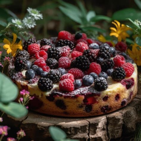 Premium Ai Image Wild Berry Cake Created Using Generative Al Tools