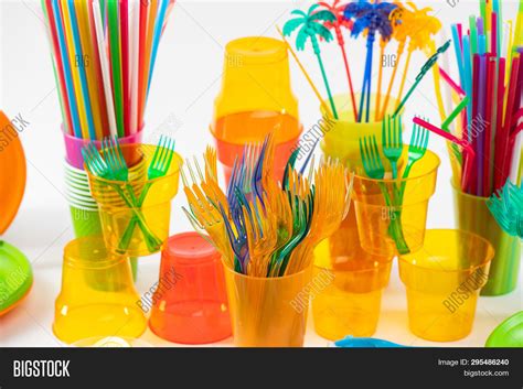 Plastic Bright Forks Image And Photo Free Trial Bigstock