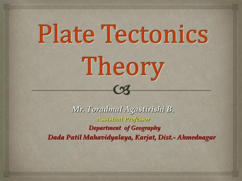 Plate Tectonic Theory Ppt