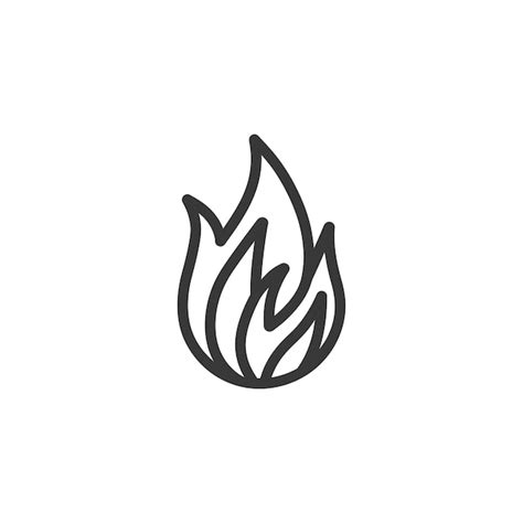 Black and White Line Drawing of a Flame | Premium AI-generated vector