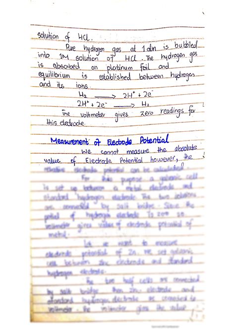 Solution Electrode Potential Studypool