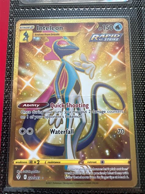 Gold Inteleon Secret Rare Evolving Skies Pokemon Card Hobbies Toys