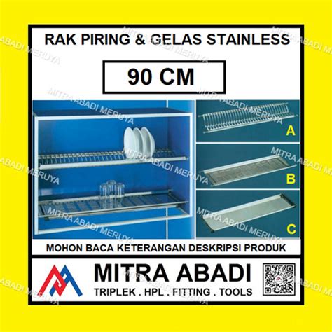 Jual Rak Piring And Gelas Stainless Kitchen Kabinet Dish Rack 90cm Kota