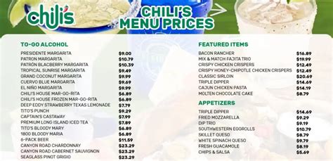 Chilis Menu USA & Updated Prices 2025 – Latest Restaurant Menus with Updated Prices in USA