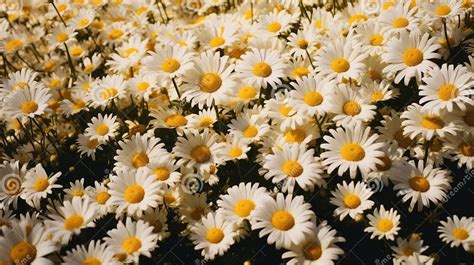 Meticulously Detailed Daisy Field In Lo Fi Aesthetics Stock