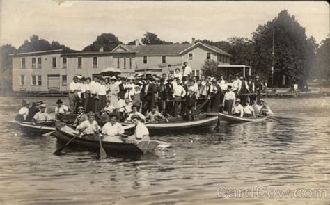 Group Of People In Rowboats Row Boat Photo Postcards Canoe