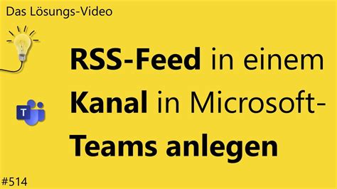 Das L Sungsvideo Rss Feed In Einem Kanal In Microsoft Teams