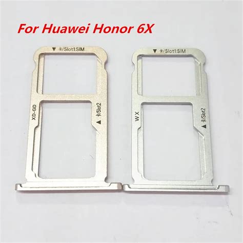 1pcs Goldsilver For Huawei Honor 6x Sim Card Tray Holder Slot Replacement Parts In Mobile