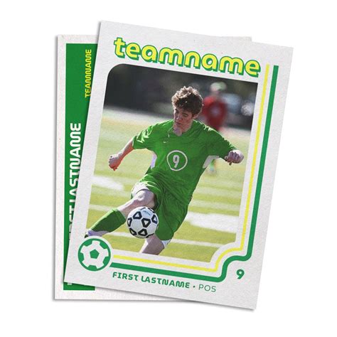 Retro Soccer Card Template Sports Card Templates Soccer Cards