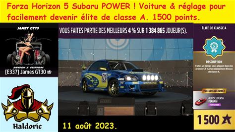 Forza Horizon 5 FH5 Subaru POWER Voiture réglage pour facilement