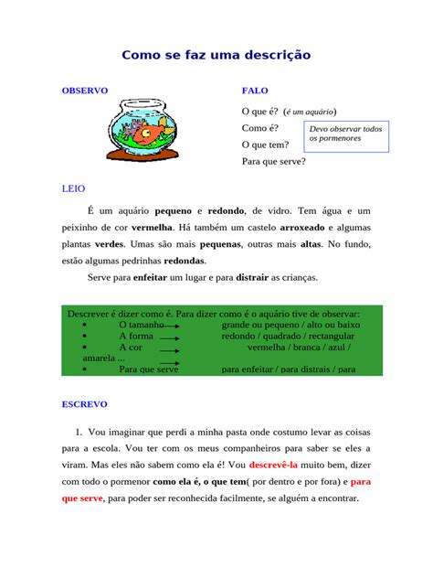 Discrição E Descrição - Como Fazer uma Descrição Detalhada | PDF