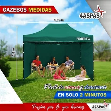 Gazebo 3x4 5 Autoarmable Plegable Reforzado Exterior Paredes En Venta